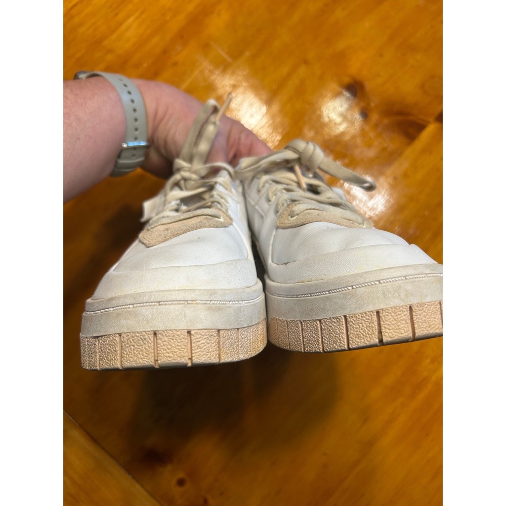 Puma Cali‎ Dream White Oatmeal Leather Platform Sneakers 387459-02 Womens 10 - Picture 7 of 10